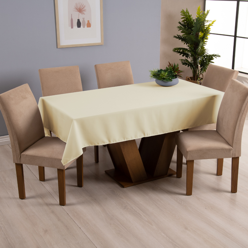 Toalha de Mesa Basic 1 Peça 1,45m x 1,40m 4 Lugares 100% Poliéster Tecido Oxford