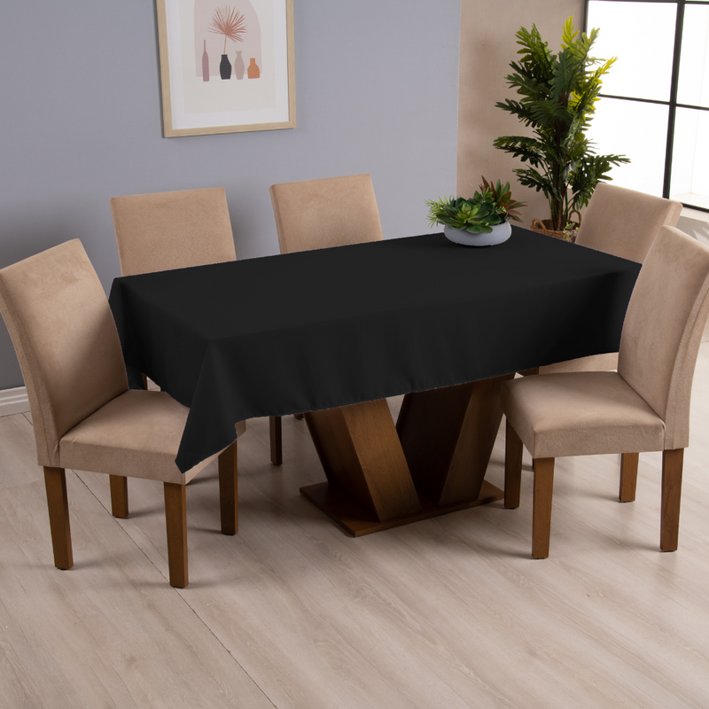 Toalha de Mesa Basic 1 Peça 2,50m x 1,40m 8 Lugares 100% Poliéster Tecido Oxford