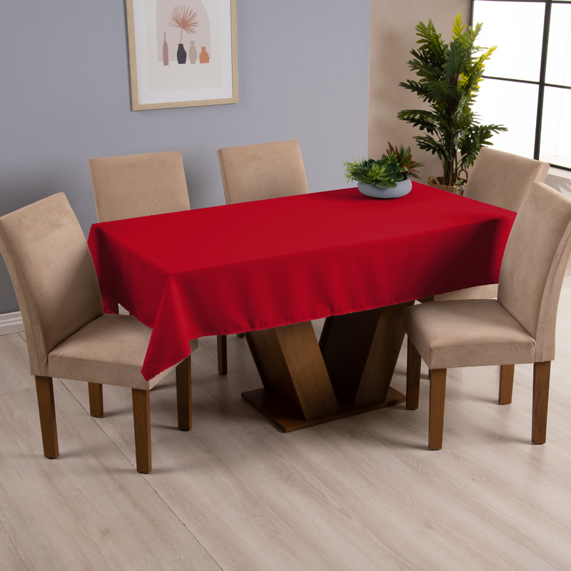 Toalha de Mesa Basic 1 Peça 2,50m x 1,40m 8 Lugares 100% Poliéster Tecido Oxford